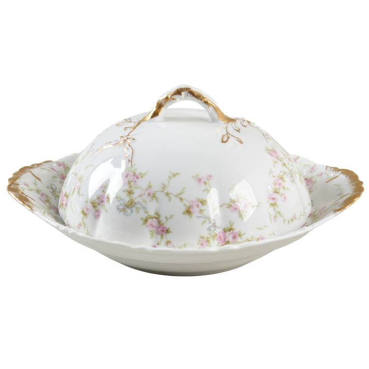 Schleiger 161d Round Covered Butter with Strainer