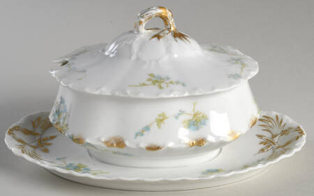 Schleiger 248B Gravy Boat w/Attached Underplate & Lid