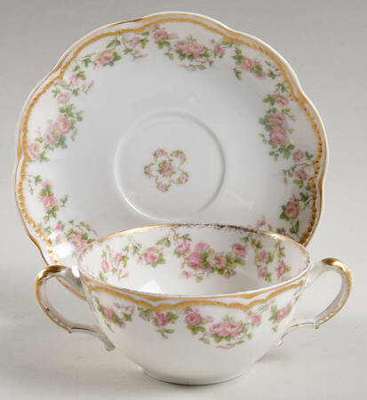 Schleiger 270 Flat Cream Soup Bowl & Saucer Set by Haviland