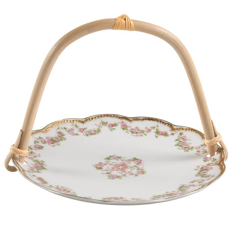 Schleiger 270 5 3/8"-5 5/8" Bamboo Handled Serving Plate  HC