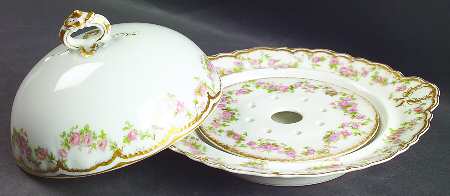 Schleiger 270 Round Covered Butter with Strainer by Haviland