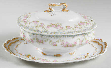 Schleiger 271B Gravy Boat w/Attached Underplate & Lid