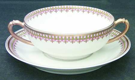 Schleiger 279 Flat Cream Soup Bowl & Saucer Set