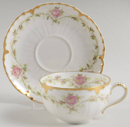 Schleiger 291A Flat Cup & Saucer Set by Haviland