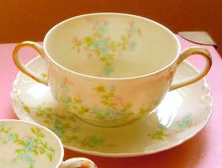 Schleiger 29M Flat Cream Soup Bowl & Saucer Set