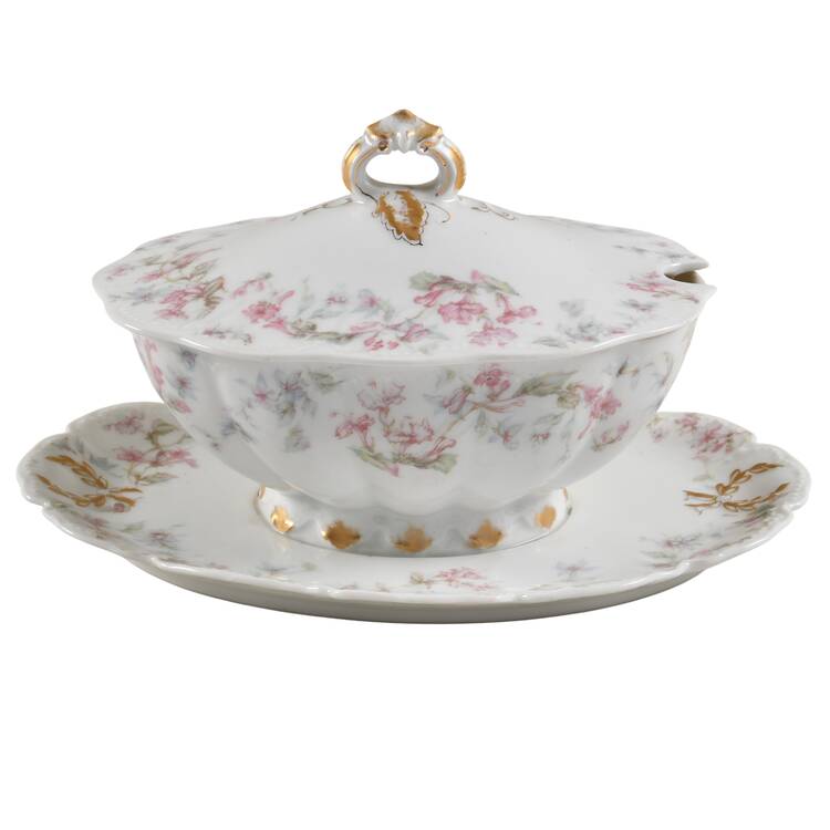 Schleiger 32A Gravy Boat w/Attached Underplate & Lid