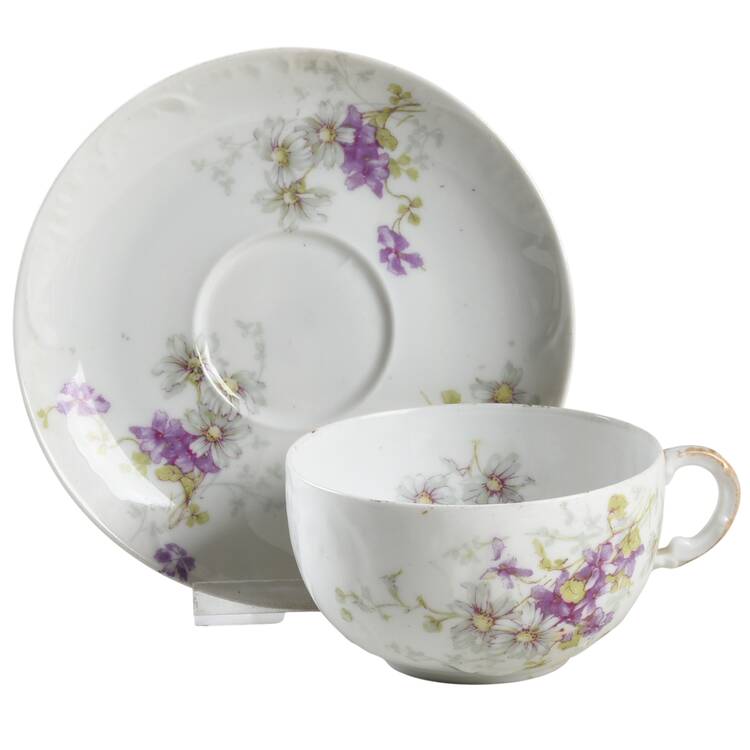 Schleiger 331f Flat Cup & Saucer Set by Haviland