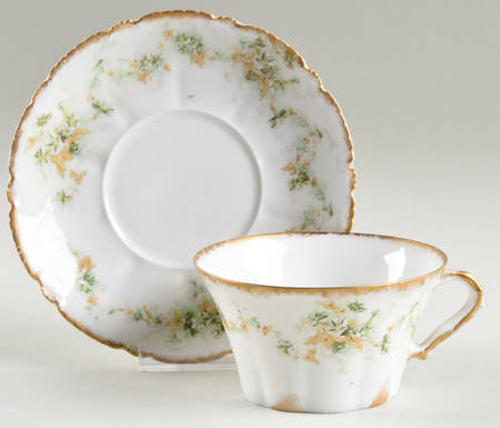 Schleiger 341 Flat Cup & Saucer Set by Haviland