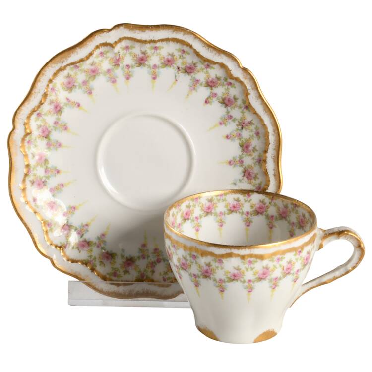 Schleiger 349A Flat Demitasse Cup & Saucer Set