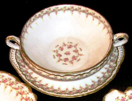 Schleiger 349A Flat Cream Soup Bowl & Saucer Set