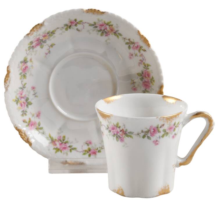 Schleiger 350E Flat Demitasse Cup & Saucer Set