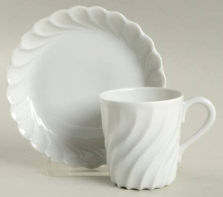 Schleiger 413 (Older, Pre 1950) Flat Demitasse Cup & Saucer Set