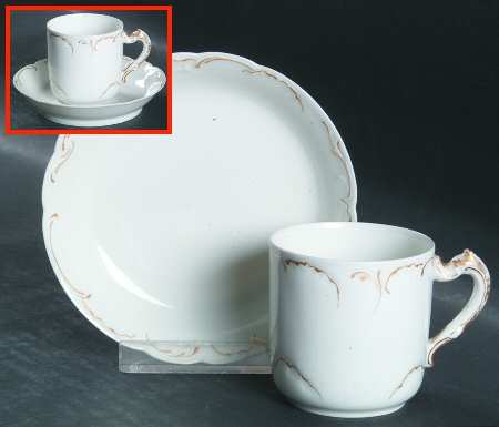 Schleiger 421 Flat Demitasse Cup & Saucer Set