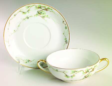 Schleiger 432 Flat Cream Soup Bowl & Saucer Set