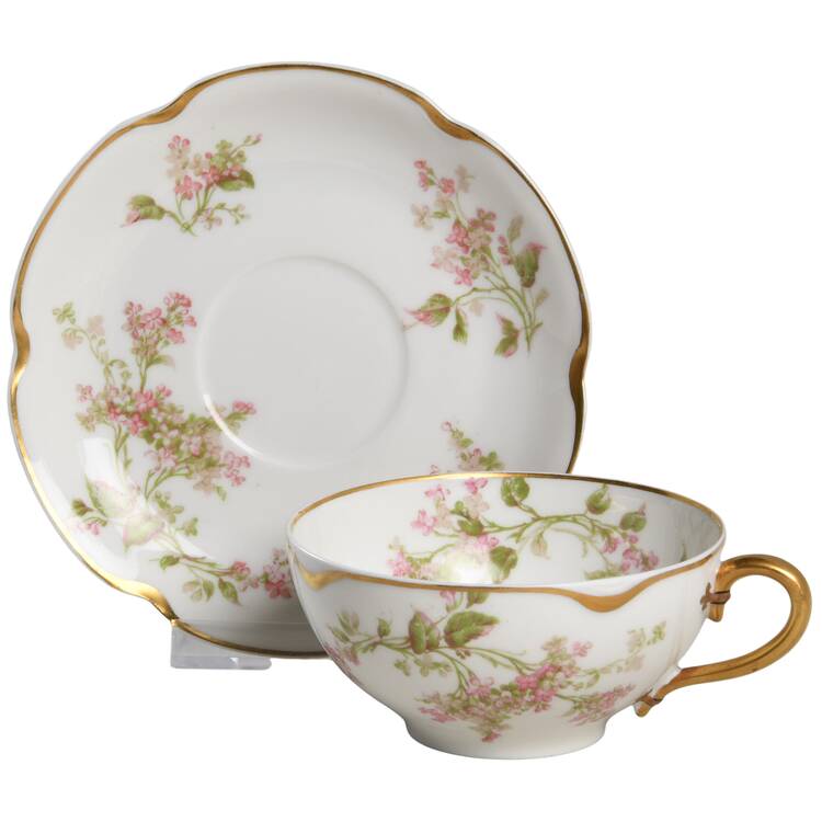 Schleiger 444 Flat Cup & Saucer Set by Haviland