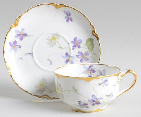 Schleiger 453 Footed Cup & Saucer Set