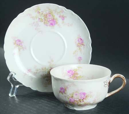 Schleiger 456 Flat Cup & Saucer Set by Haviland