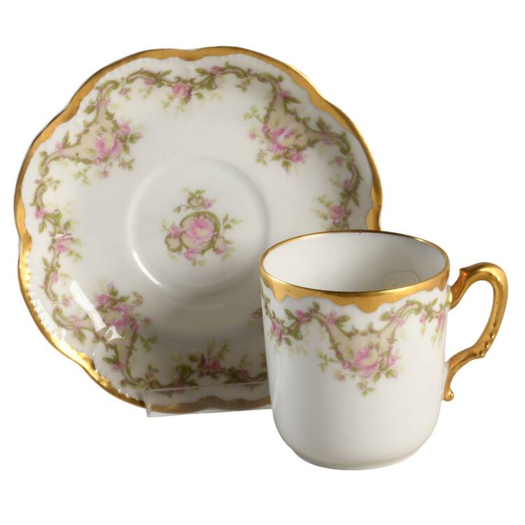 Schleiger 484 Flat Demitasse Cup & Saucer Set