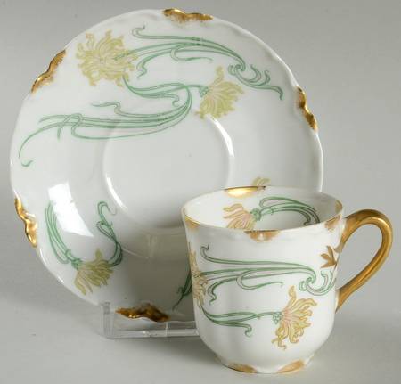 Schleiger 492 Footed Demitasse Cup & Saucer Set
