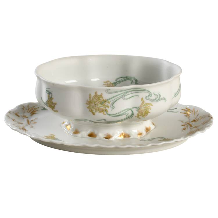 Schleiger 492G Gravy Boat w/Attached Underplate No Lid
