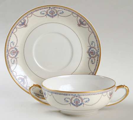 Schleiger 510D Flat Cream Soup Bowl & Saucer Set