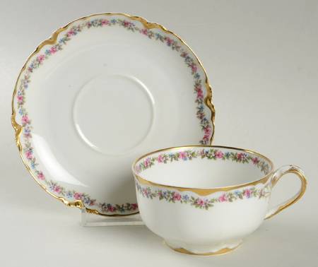Schleiger 524E Flat Cup & Saucer Set by Haviland