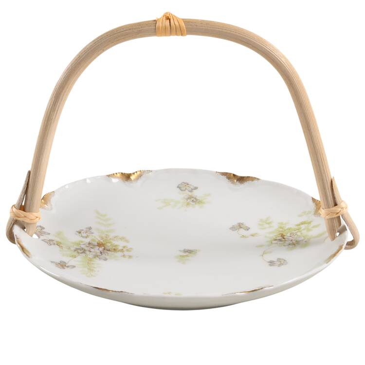 Schleiger 52h 5 3/8"-5 5/8" Bamboo Handled Serving Plate  HC