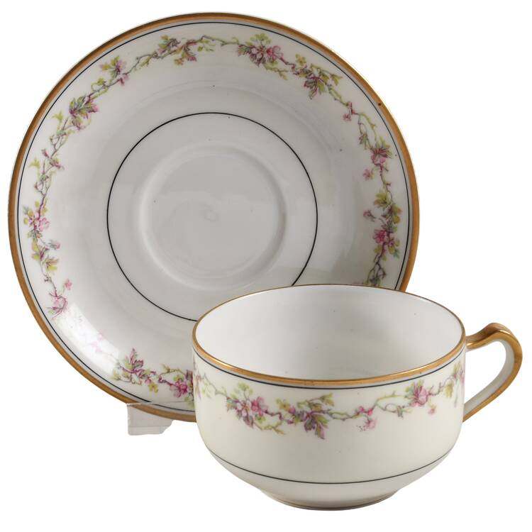 Schleiger 538 Flat Cup & Saucer Set by Haviland