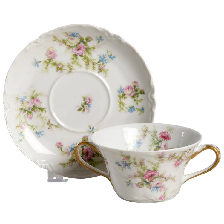 Schleiger 53C Flat Bouillon Cup & Saucer by Haviland