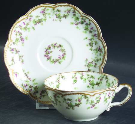 Schleiger 543 Flat Cup & Saucer Set by Haviland