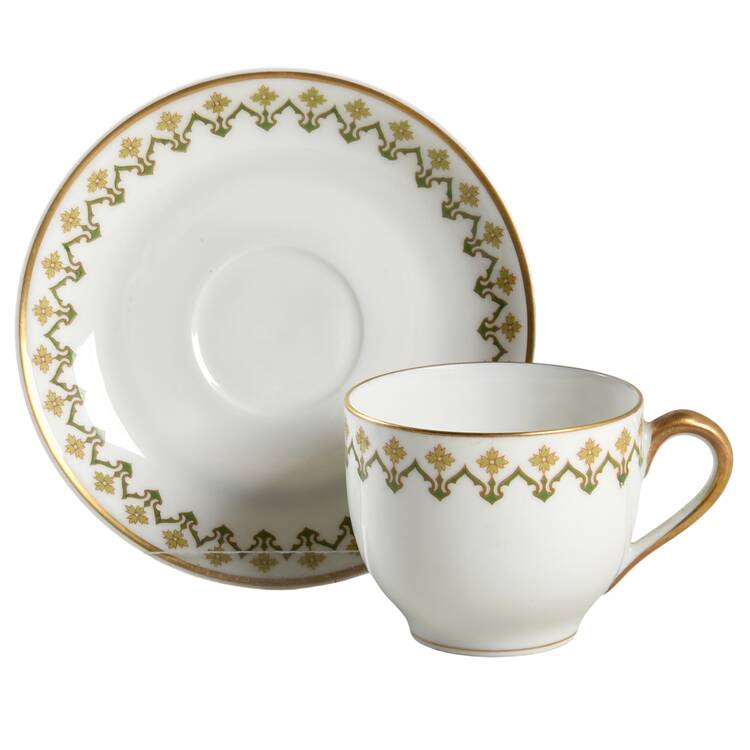 Schleiger 570 Flat Demitasse Cup & Saucer Set