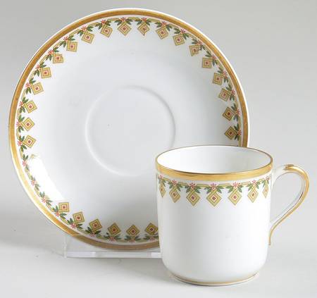 Schleiger 574 Flat Demitasse Cup & Saucer Set