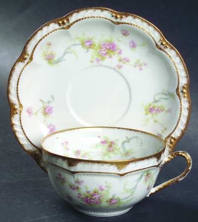 Schleiger 57G Flat Cup & Saucer Set by Haviland