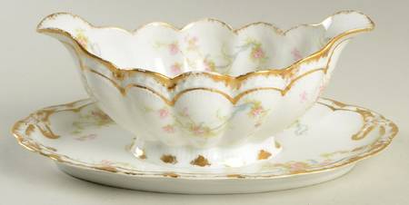 Schleiger 57G Gravy Boat with Attached Underplate by Haviland