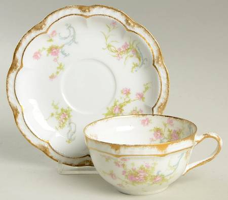 Schleiger 57G Flat Cup & Saucer Set by Haviland