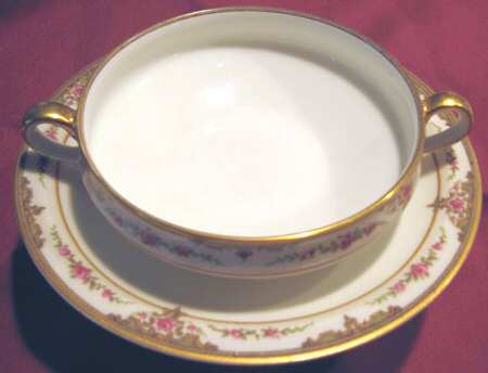 Schleiger 618 Footed Cream Soup Bowl & Saucer Set