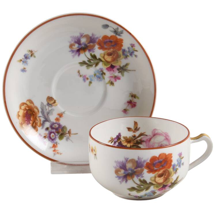 Schleiger 675 Flat Cup & Saucer Set by Haviland
