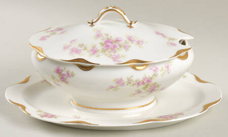 Schleiger 67D Gravy Boat w/Attached Underplate & Lid
