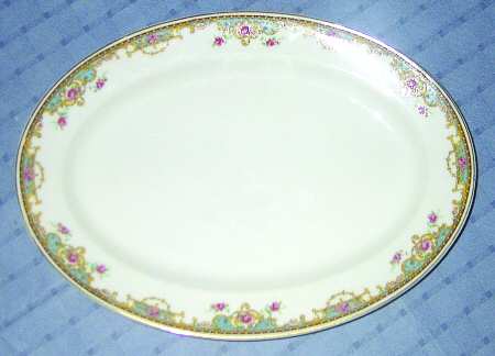 Schleiger 700 (Gold Trim) 14" Oval Serving Platter