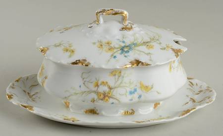 Schleiger 78 Gravy Boat w/Attached Underplate & Lid