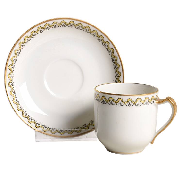 Schleiger 796 Flat Demitasse Cup & Saucer Set
