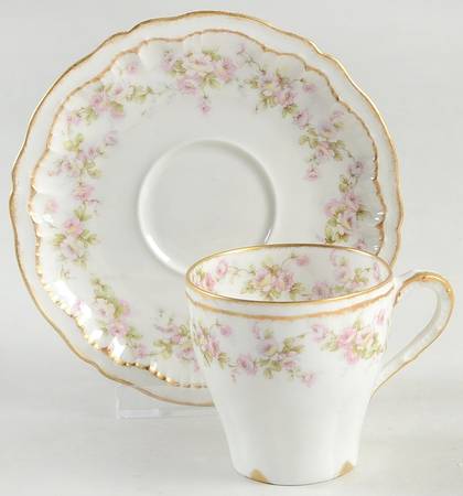 Schleiger 844 Flat Demitasse Cup & Saucer Set