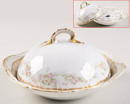 Schleiger 844 Round Covered Butter with Strainer
