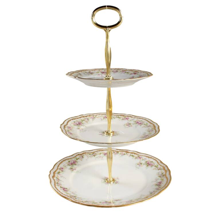 Schleiger 855A 13 7/8"-14 1/4" 3-Tiered Serving Tray(DP,SP,BB) HC