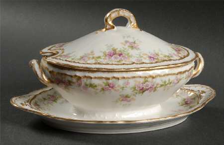 Schleiger 855A Gravy Boat w/Attached Underplate & Lid