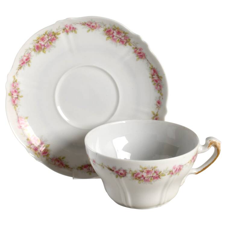 Schleiger 856a Flat Cup & Saucer Set