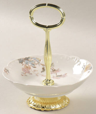Schleiger 86 6"-7" Handled Footed Nut Dish HC