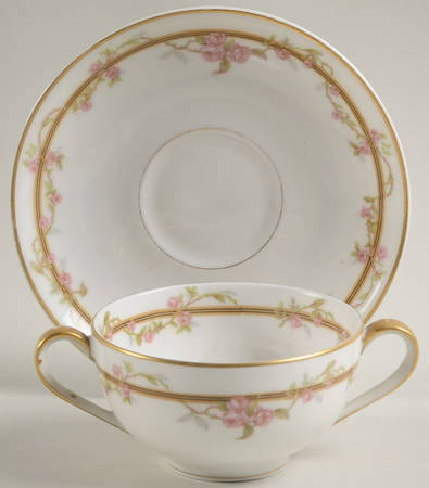 Schleiger 861 Flat Bouillon Cup & Saucer by Haviland