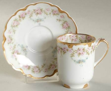 Schleiger 877 Flat Demitasse Cup & Saucer Set