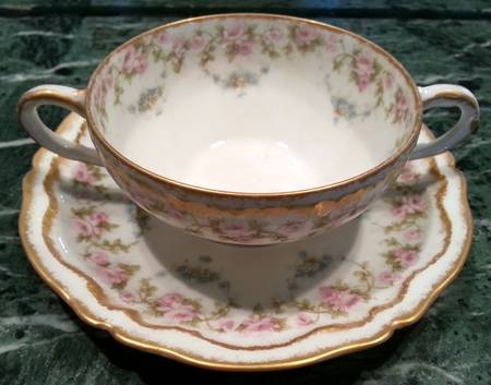 Schleiger 877C Flat Cream Soup Bowl & Saucer Set